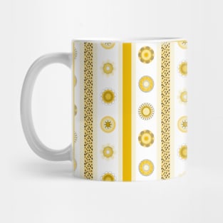 Yellow flowers stripes Mug